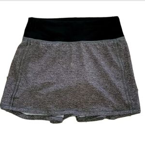 Lululemon Pace Rival tennis skirt heathered grey black skort  sz 0 tall